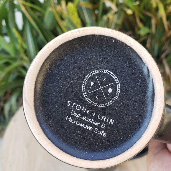 NEW Stone Lain 4 Piece Stoneware mugs cups Coffee Tea dishes Dinnerware Set Blu - Picture 7 of 12